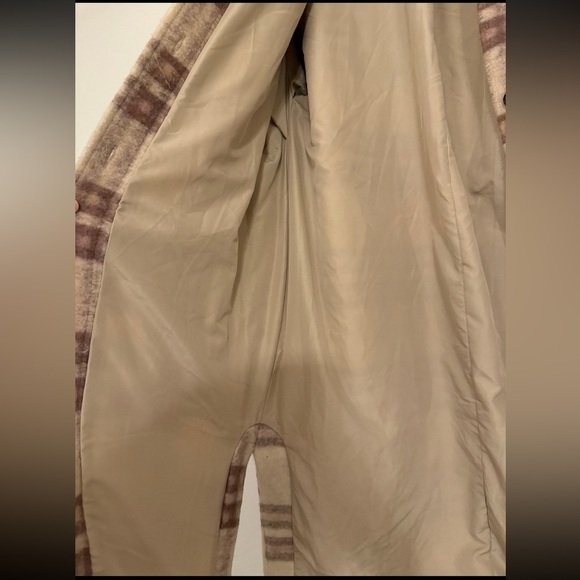 H&M Plaid Long Coat- Small - Picture 5 of 9